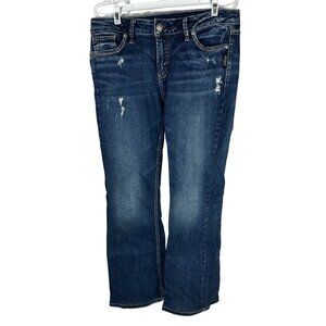 Silver Jeans Co. Womens Distressed Bootcut Denim Jeans Size 30 Medium Wash